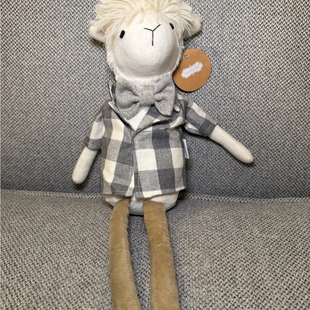 Mud Pie Gray and Cream Plush Toy